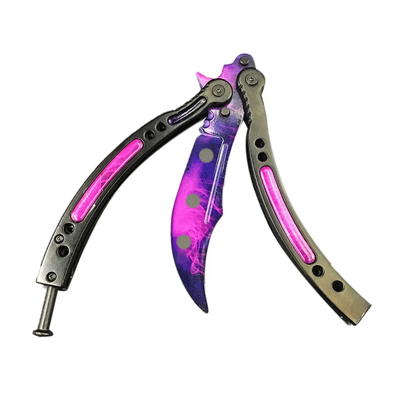 Складной тренировочный непрактичный нож бабочка Balisong цветной практичный