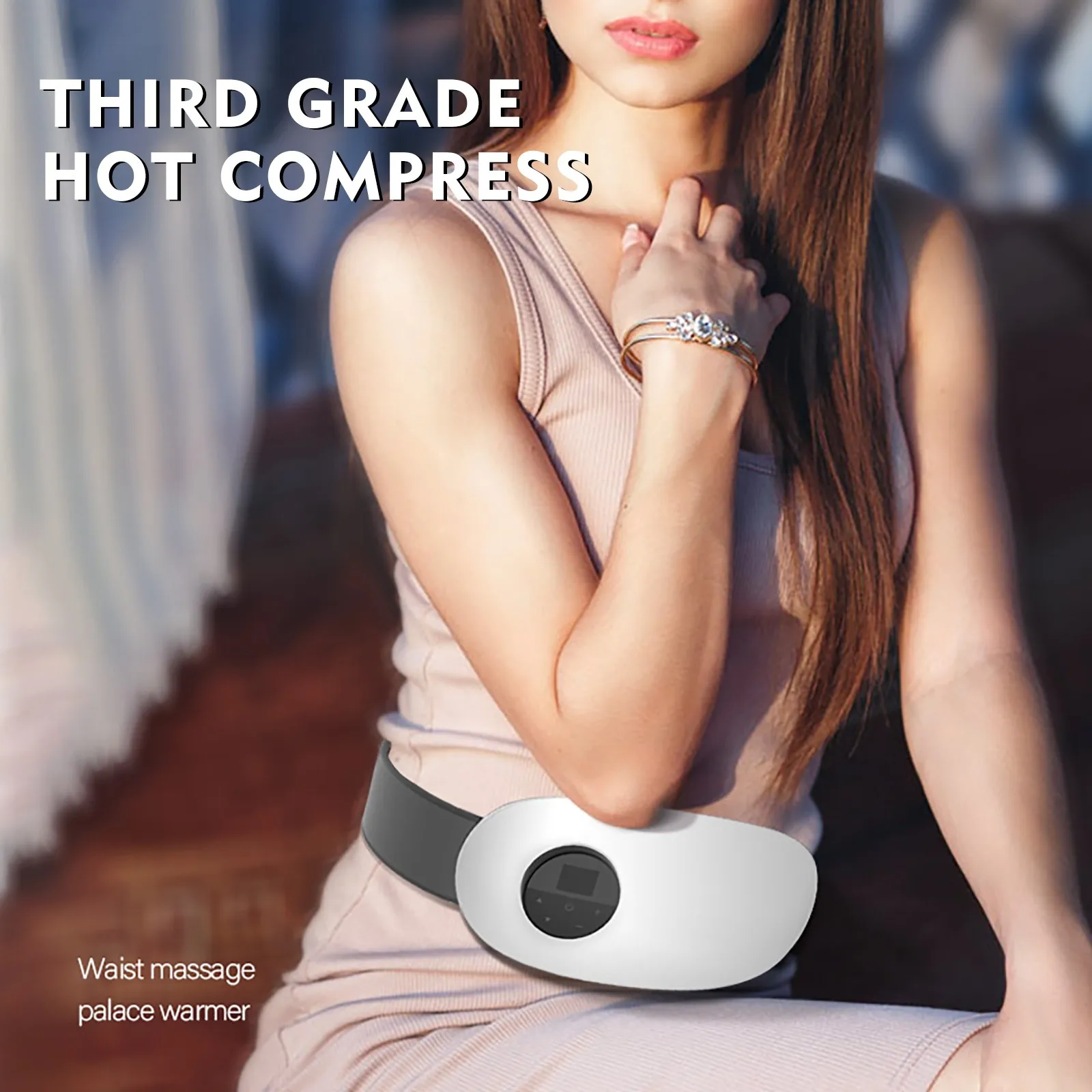 

1pc USB Waist Massager,rechargeable Warm Massage Waist Supporter Infrared With Heater Waist Warm Palace Belt Warm Uterus Belt