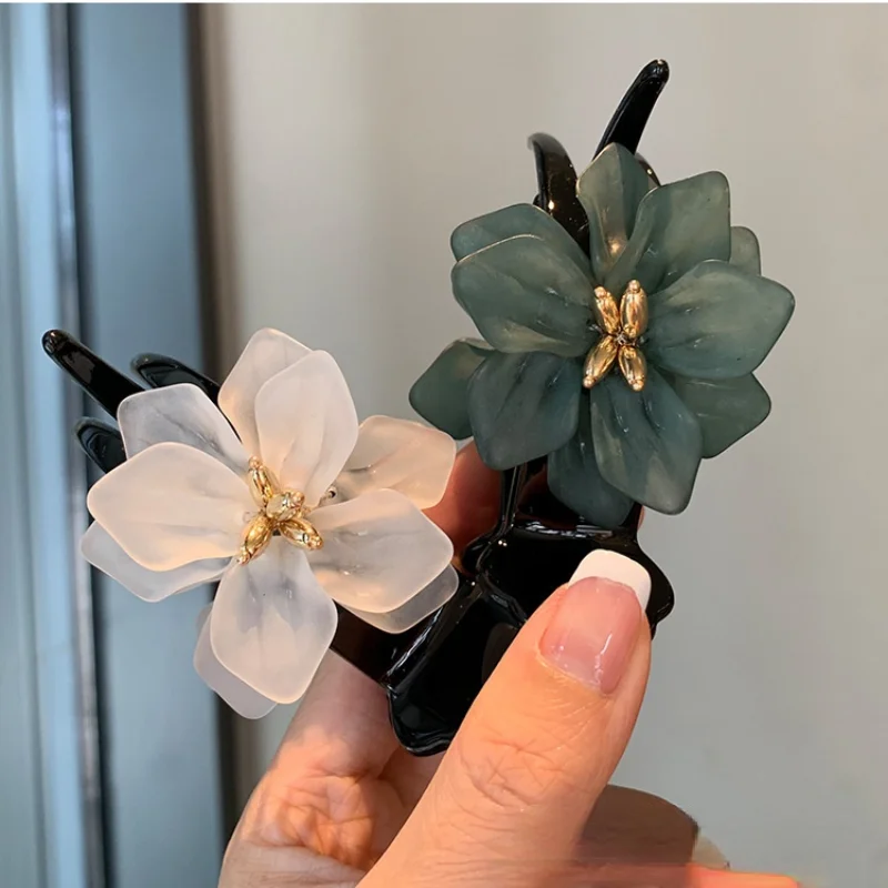 

Fashion Casual Hair Claws Flowers Fish Mouth Clip Top Clamp Ball Head Gripper Grace Handmade Hair Accessories For Women