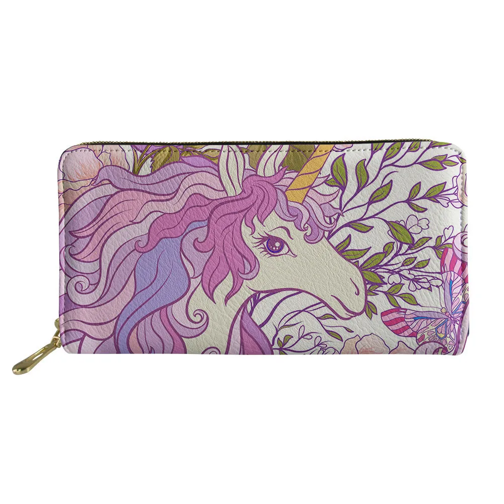 Женский кошелек на молнии с принтом Единорог|Женские кошельки| |