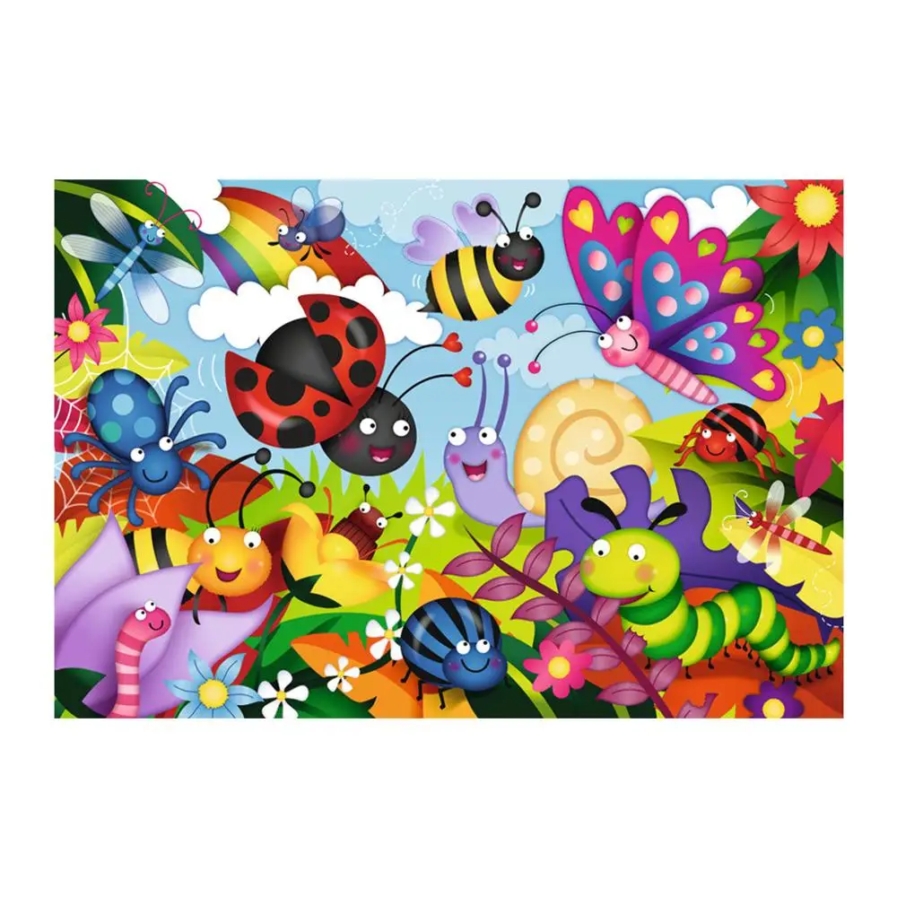 Мультяшный узор в виде насекомых 5D полностью Алмазная вышивка крестиком мозаика