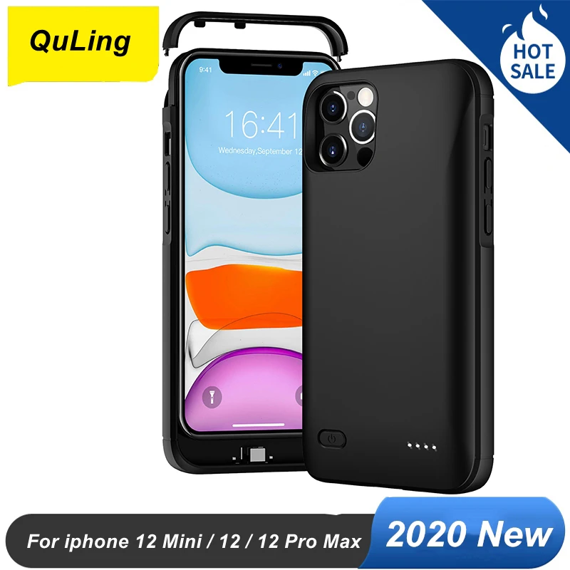 

QuLing для iphone 12 Mini 12 Pro Max, чехол для аккумулятора для iphone 12 Pro Max, чехол для зарядки аккумулятора, внешний аккумулятор 12 Pro