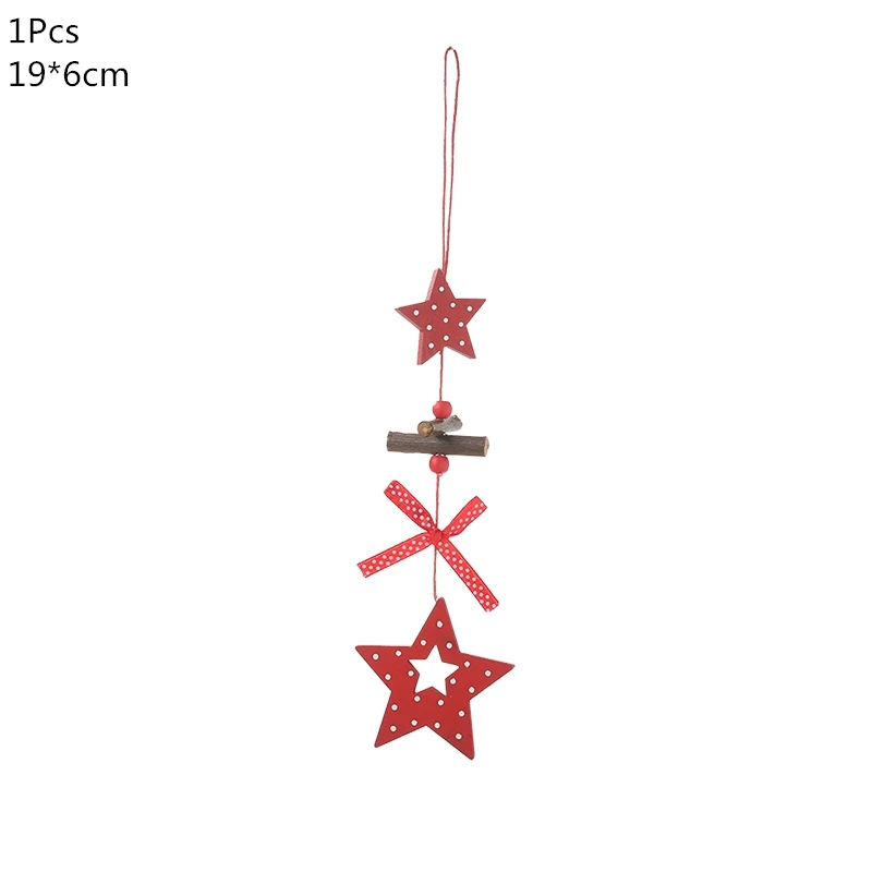 1pc star Деревянная Рождественская елка, украшения, деревянная подвеска, автомобиль/Лось/звезда, поделки своими руками, Noel, рождественские украшения для дома, рождественский подарок для детей - Цвет: 1pc star