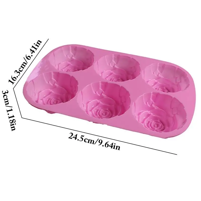 

3D Round Rose Flowers Shape Silicone Cake Mold DIY Handmade Soap Molds Making Fondant Craft Cocina Cake Decorating Tools
