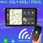 Автомобильный мультимедийный плеер PX6, Android 10,0, 4 Гб + 64 ГБ, GPS радио для VW Passat B6 Jetta Golf Polo Sharan Touran Tiguan Seat Skoda CarPlay