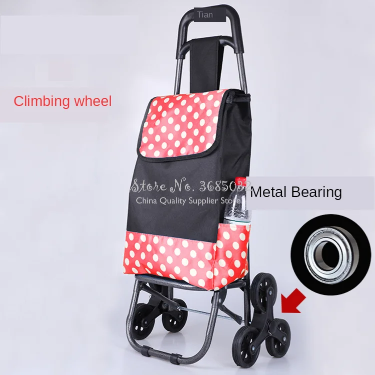 Дешевая складная корзина для покупок с колесо Сгустите стержень Чемодан