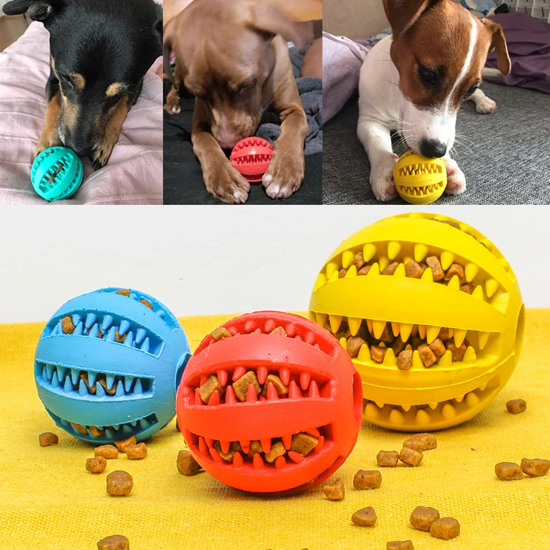 

New Pet Toys 5CM Dog Toys Interactive Elasticity Ball Natural Rubber Leaking Ball Tooth Clean Ball Cat Dog Chew Interactive Toys