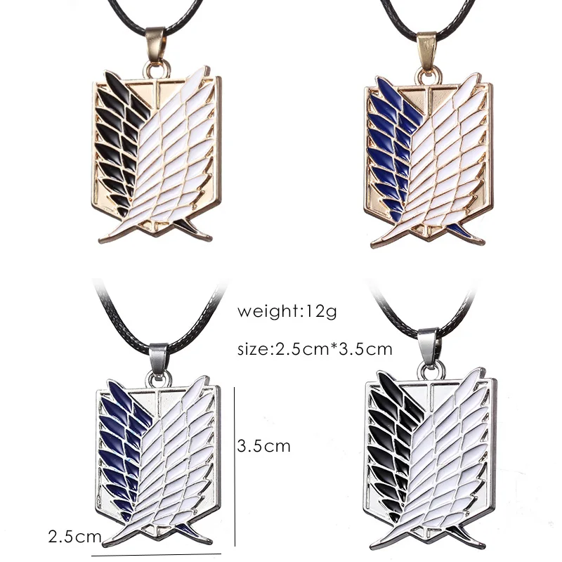 

Anime Attack on Titan Necklace Scoating Legion Badge Wings of Liberty Shingeki No Kyojin Cosplay Props