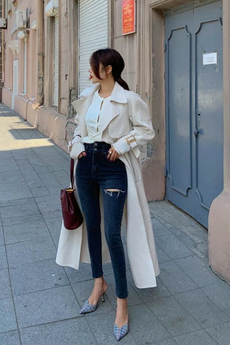 

Casual Skinny Jeans Pencil Pants Women Streetwear Ripped Holes Pencil Jeans Female Denim Jeans Stretch Denim Pants Femme St425