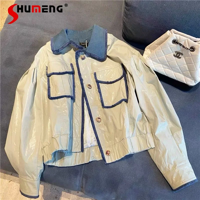 

Женская бейсбольная куртка, повседневная короткая бейсбольная куртка в стиле ретро, в стиле пэчворк, весна-осень 2021