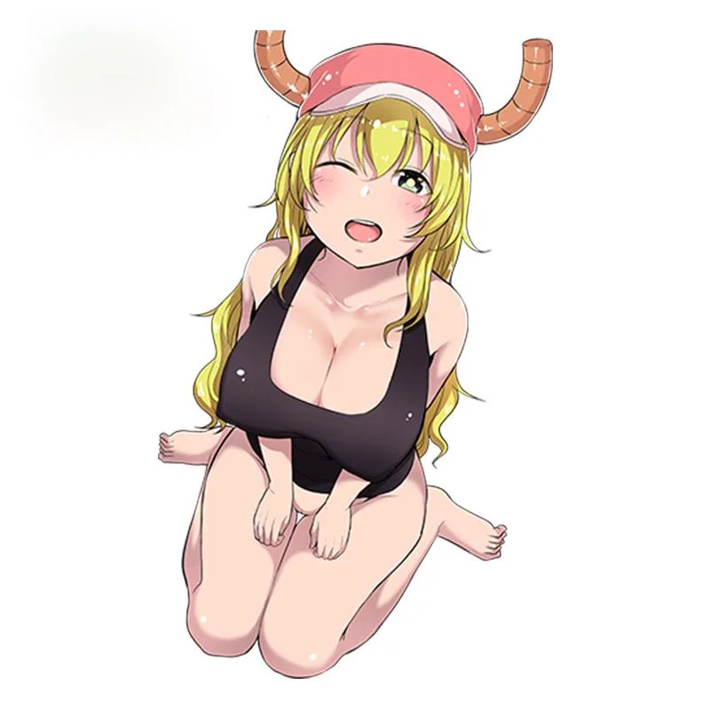 

13cm Anime Kobayashi-san Chi No Maid Dragon Super Sexy Girl Lucoa Quetzalcoatl Cartoon Beauty Window Car Sticker