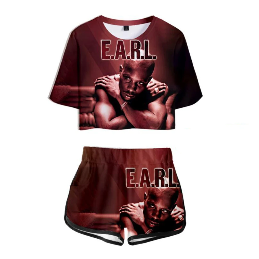 

RIP Hip Hop Rapper Dark Man X DMX 3D Print Tracksuit Women Two Piece Set Tops and Shorts Casual Sportswear Streetwear