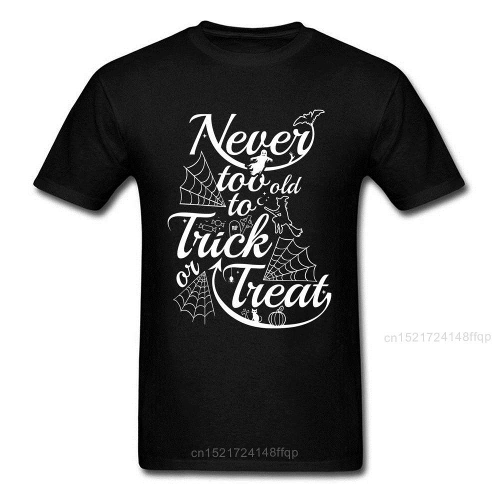 Футболка для Хэллоуина Мужская футболка с надписью Never Too Old For Trick Or Treat