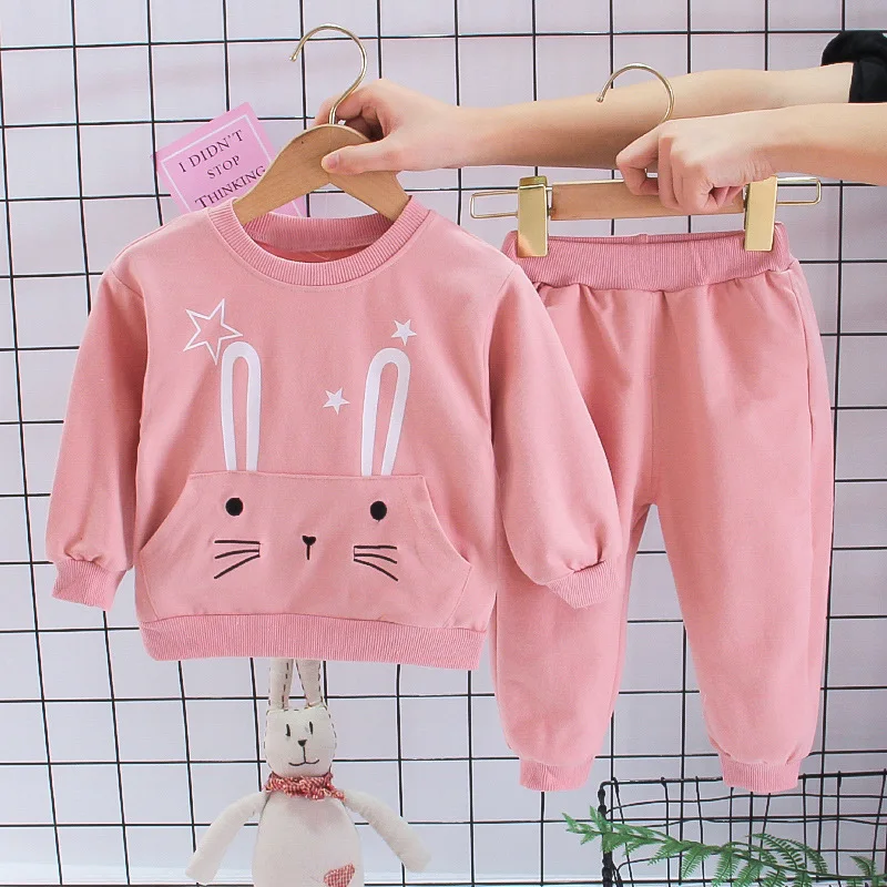 

Spring Baby Girl's Cute Cartoon Clothes Set Stylish Tracksuit 2021 New Autumn Kid Girl Casual Two-Piece Set Long Sleeve Set 2Pcs