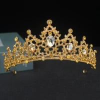 crystal tiara crown queen bride diadem headbands wedding bridal head jewelry accessories women hair ornaments pageant headpiece