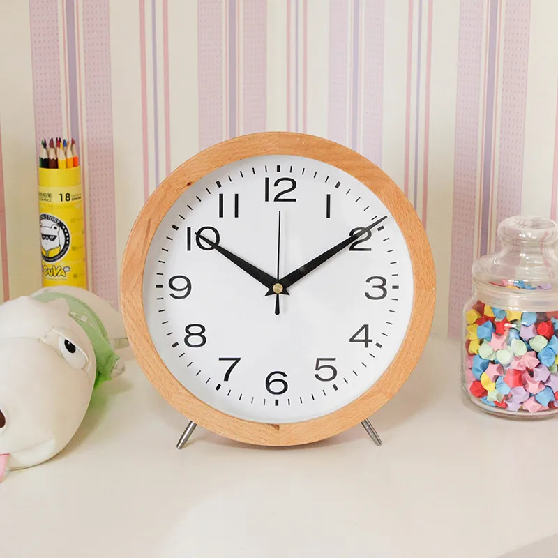 Креативные деревянные современные минималистичные тихие настольные часы для