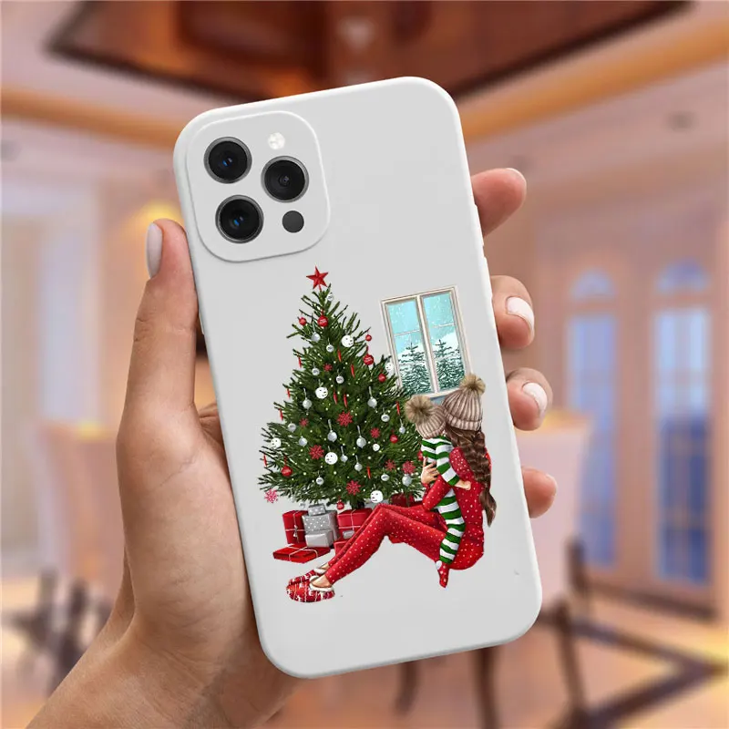 Christmas and New Year gift Line art Phone Case For iPhone 14 Pro 13 12 12 Pro Max XS XR 6s 8 7 Plus Fashion girl Cover Fundas