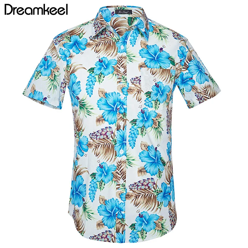 

2019 Men Hawaiian Beach Wind Shirt short Sleeve Floral Print Mens Dress Formal Shirts Men Casual Slim Fit Tops Shirt Y