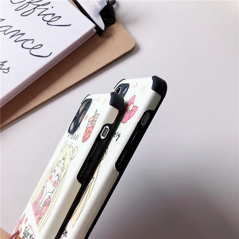 

Cartoon Sailor Moon Luminous Phone Cases For iPhone 11 12 Pro XS MAX Cover For iPhone 7 8 Plus XR X XS Matte soft Cover Cases