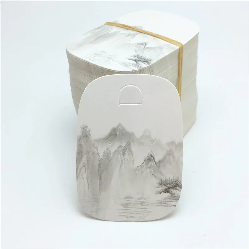 100 шт. бумажная винтажная картина чернилами ожерелье карты серьги Упаковка