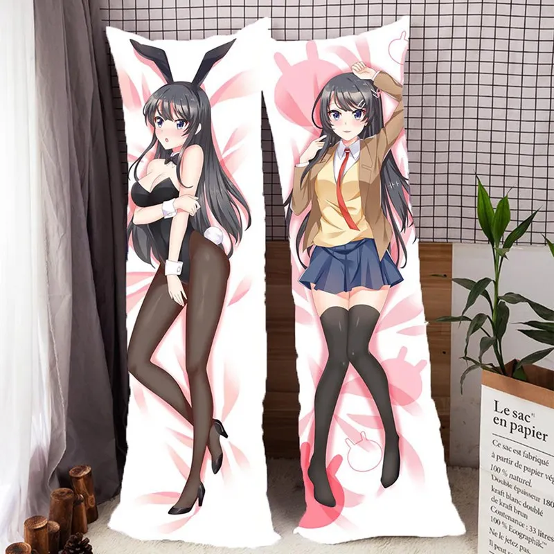 

Anime Pillowcase Cushion Cover Seishun Buta Yarou Series Sakurajima Mai Dakimakura Hug Body Pillow Case Gifts For Anime Lovers