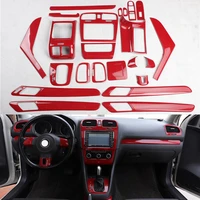 red interior modified car door armrest carbon fiber stickers for 09 10 12 13 years golf 6r gti