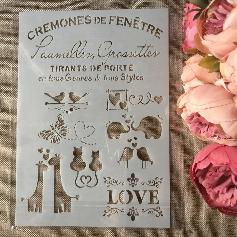 4 шт./компл. А4 Животные Сова птица DIY трафареты для многослойной живописи