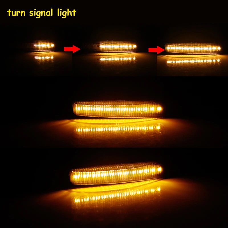 Последовательное Янтарное светодиодное переднее боковое зеркало для