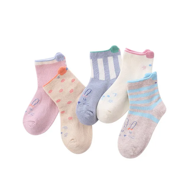 A1005 5 pairs/Lot Autumn Winter New Kids Cotton socks.Boy,Girl,Baby,Infant fashion stripe Cartoon sports socks,For Children gifts CN - Цвет: A1005
