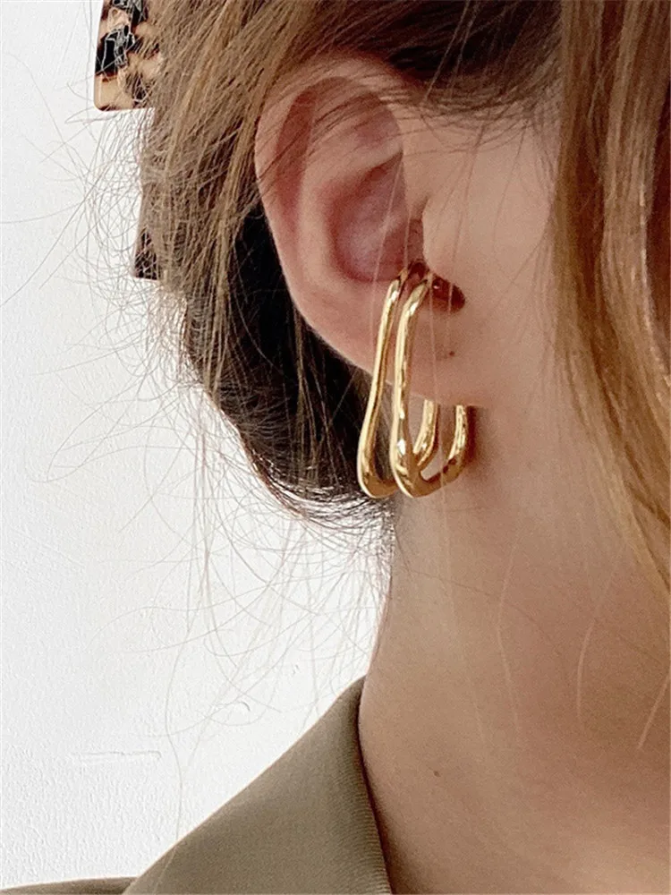 Kshmir Геометрические ретро-застежки для ушей Женские серьги модных зажимов для ушей, модные украшения для женщин, подарки на