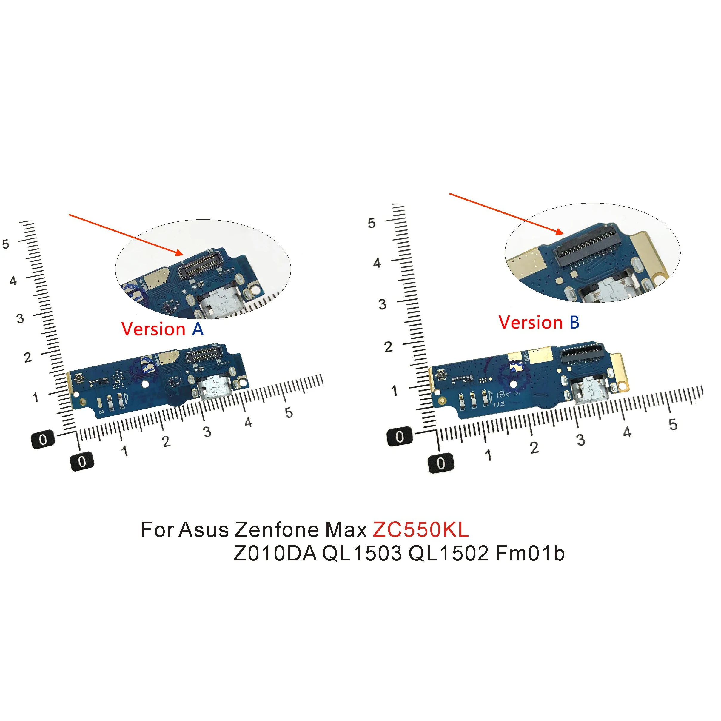 

USB Charger Dock Connector Flex Cable Repair Parts Charging Board For Asus Zenfone Max ZC550KL Z010DA QL1503 QL1502 Fm01b