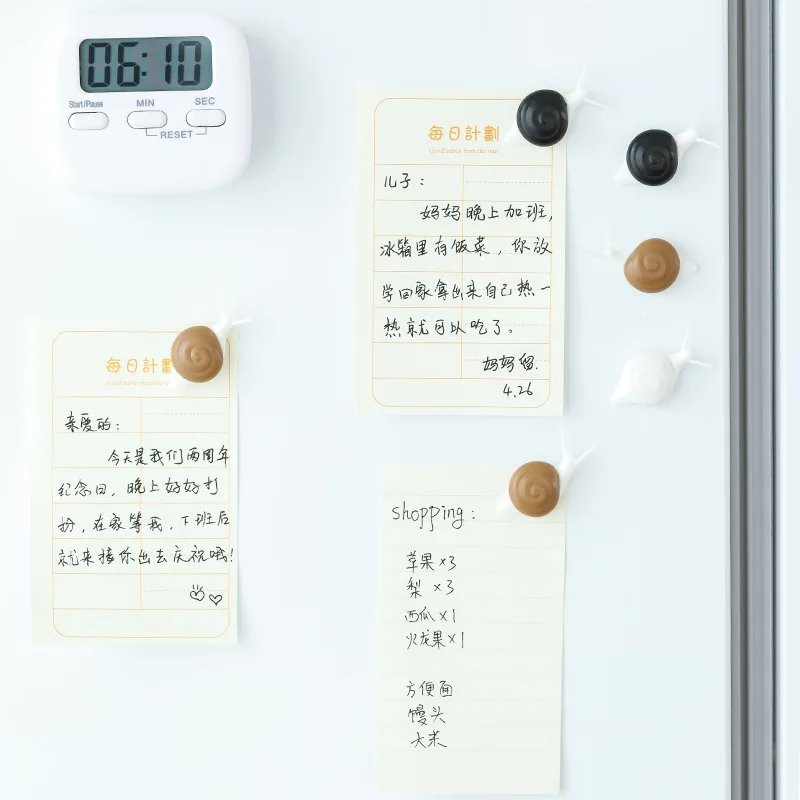 5 шт./компл. магниты на холодильник в форме улитки сухая салфетка маркер для белой