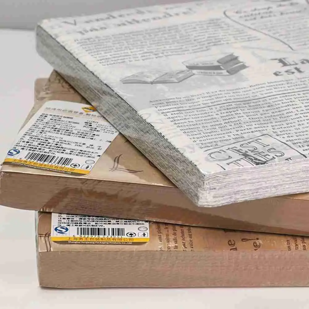 

100pcs Multifunction Wax Paper Disposable Food Wrapping Greaseproof Paper Soap Packaging Paper Protable Oilpaper Baking Supplies