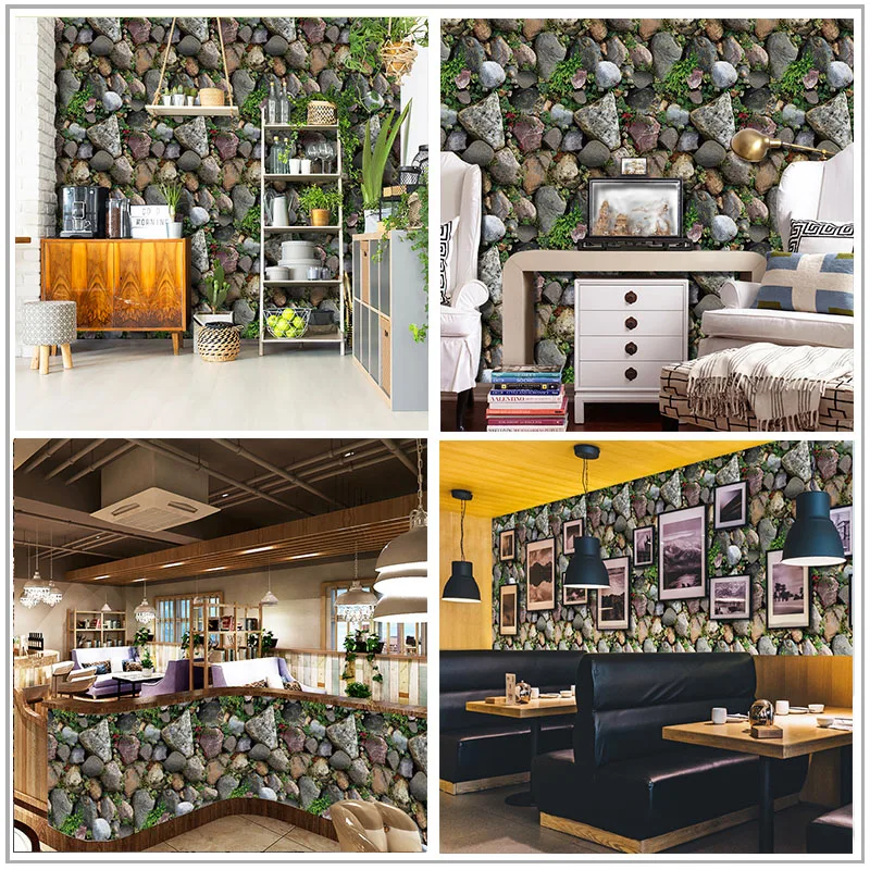 

Waterproof Self Adhesive Wallpaper Roll 3D Wood Grain Stone Brick Wallpapers For Living Room Bedroom Wall Papers Home Decor