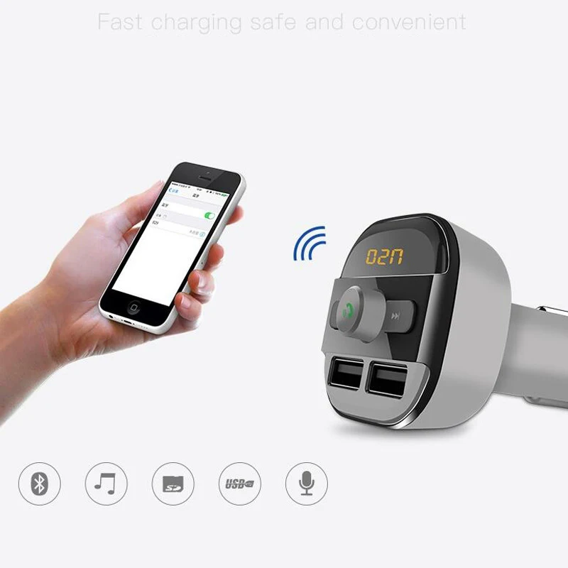 Автомобильное зарядное устройство STOD 3.4A TF карта U диск MP3 плеер для iPhone 6 6S 7 Plus iPad
