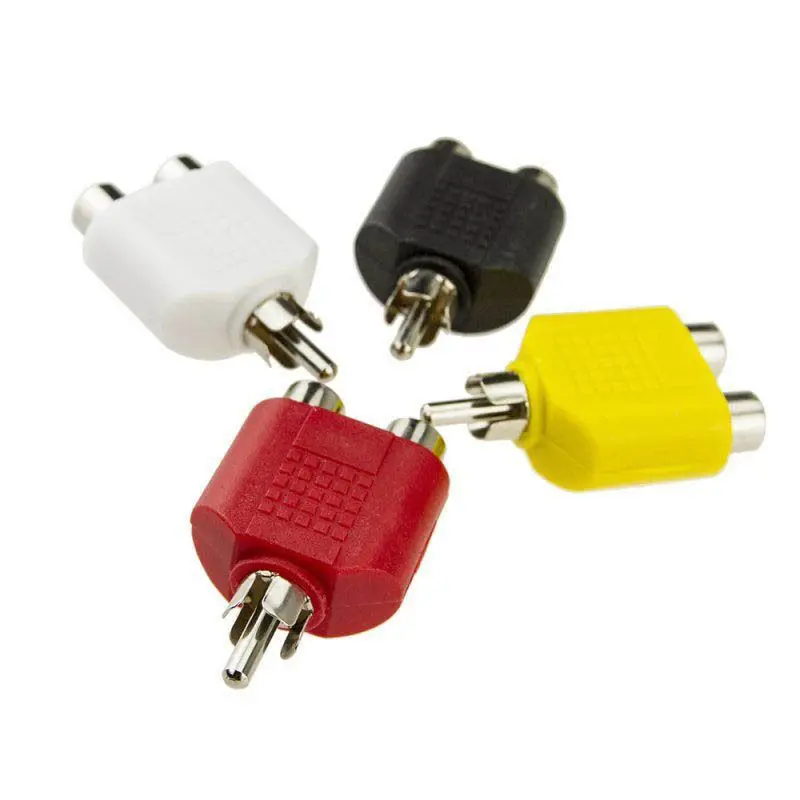 RCA Y сплиттер AV аудио-видео штекер конвертер 1 2 Женский адаптер Комплект лотоса