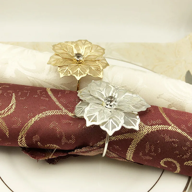 6 шт./лот кольцо для салфеток в форме цветка свадебных металлический держатель