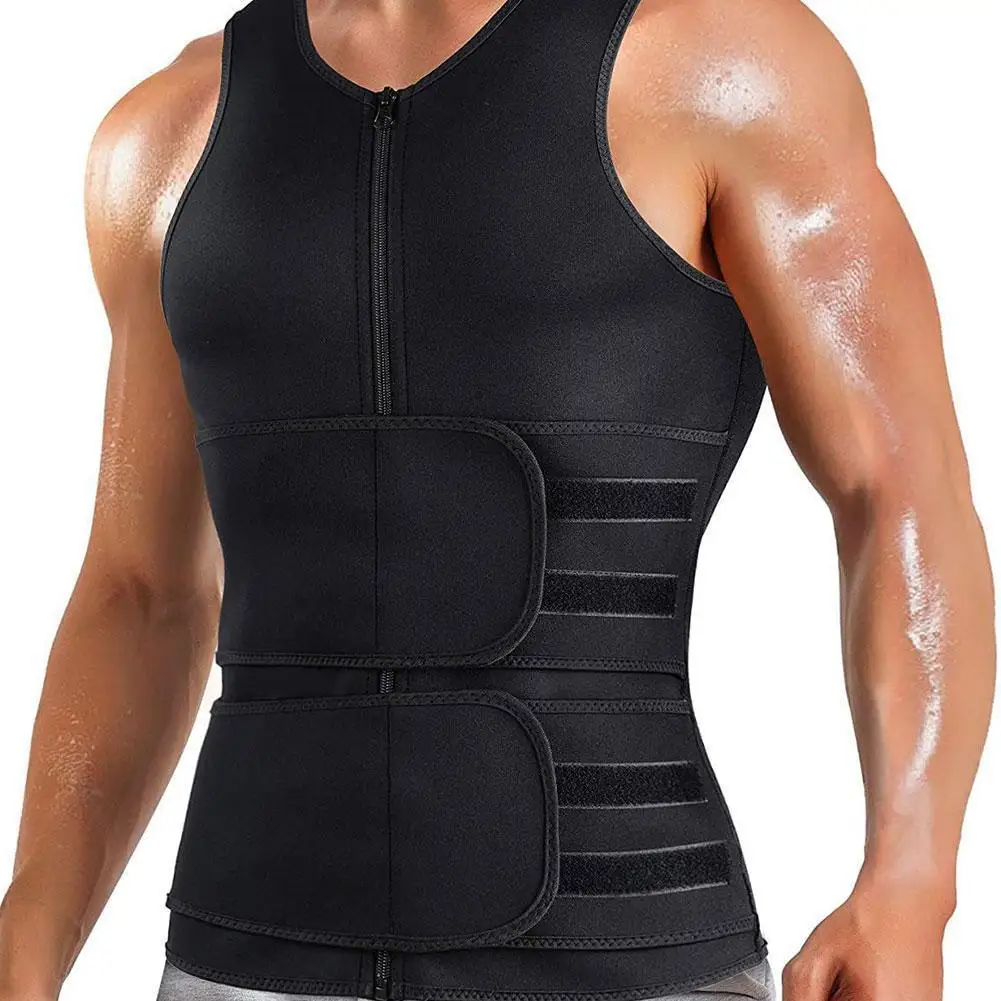 Мужской корректирующий жилет для тела сауна тренировочная рубашка с двойным