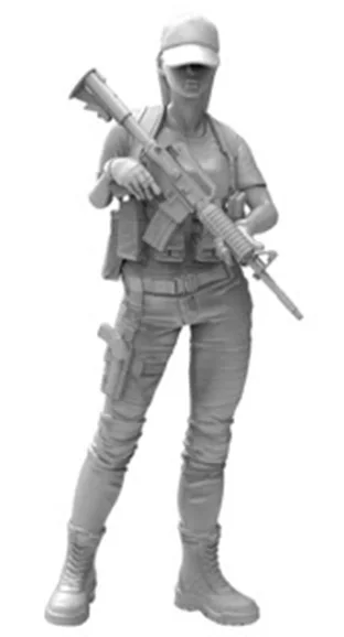 1/16 современная девушка стенд с шляпой модельная фигурка из смолы наборы