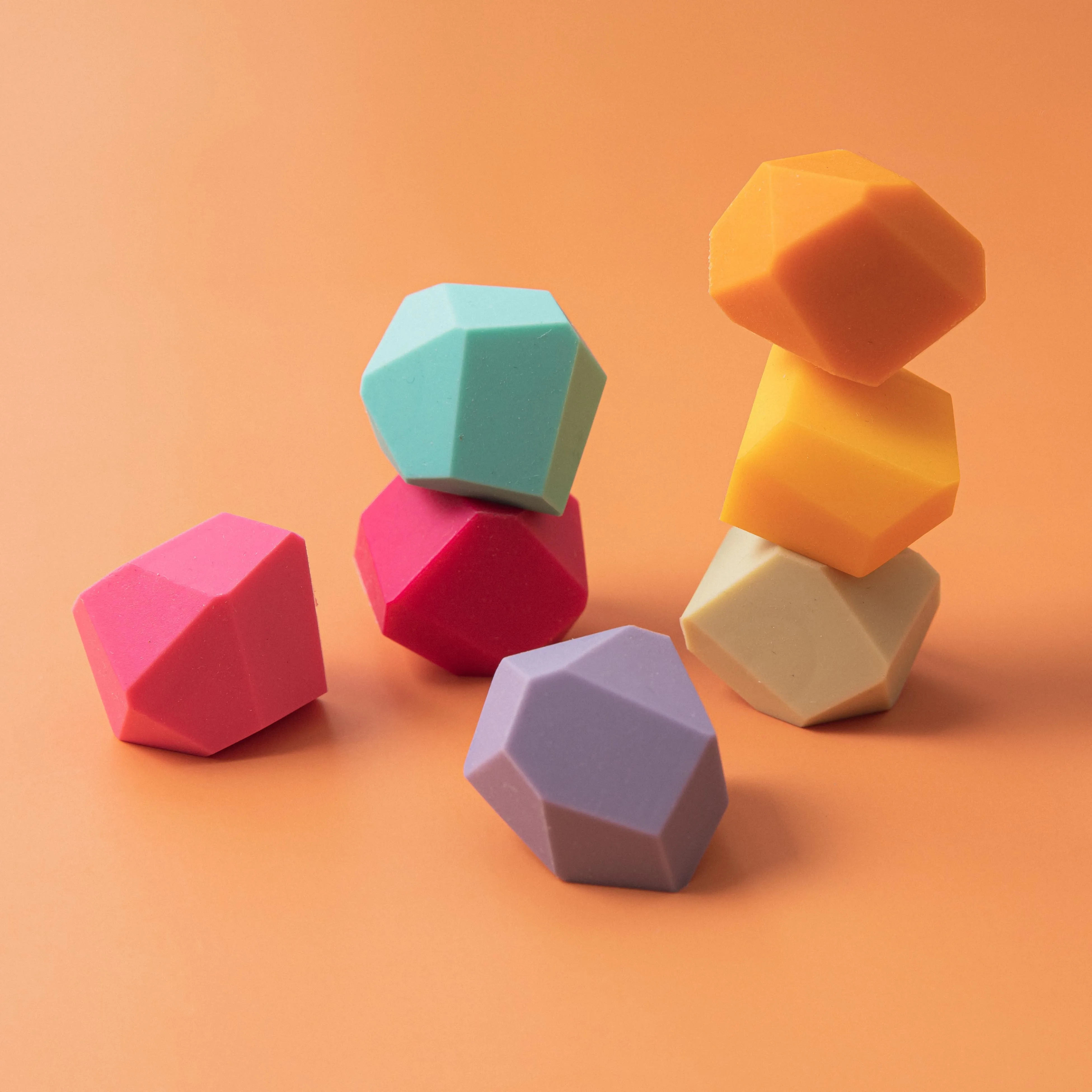 1 Набор силиконовые игрушки Монтессори в виде разных камней | Блочные