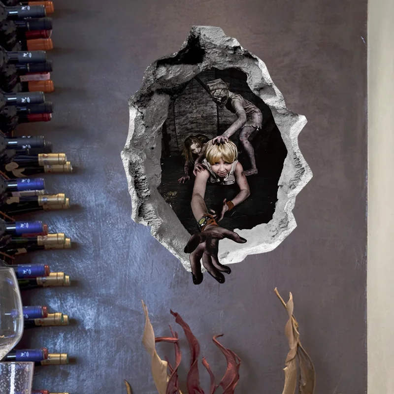 Хэллоуин ужас тема большой размер 3D стикер Крытый стены пол страшная наклейка 8