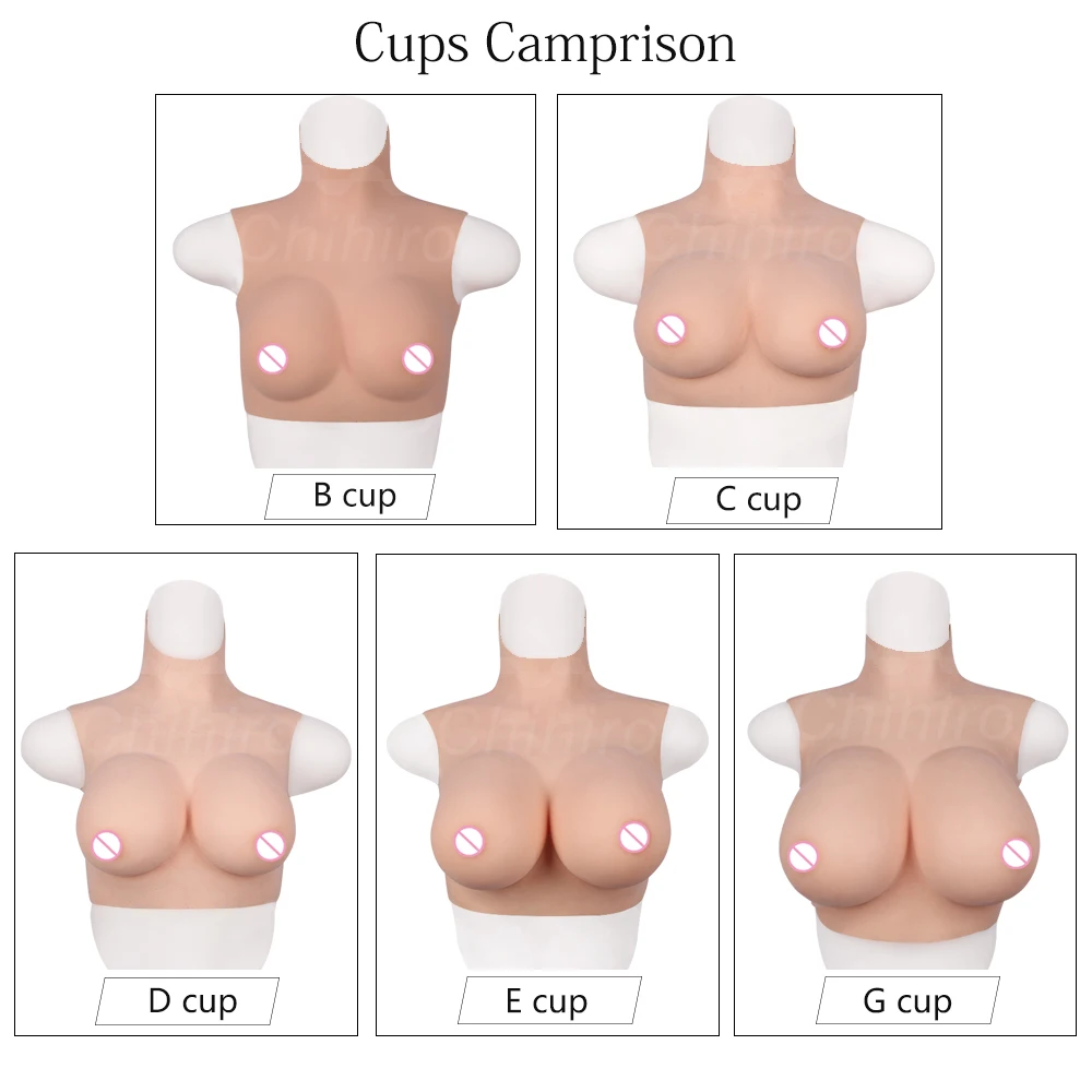 5th Generation Silicone/Cotton Breast Forms Realistic Breastplate High Collar Crossdressing Skinspot Transgender Cosplay |