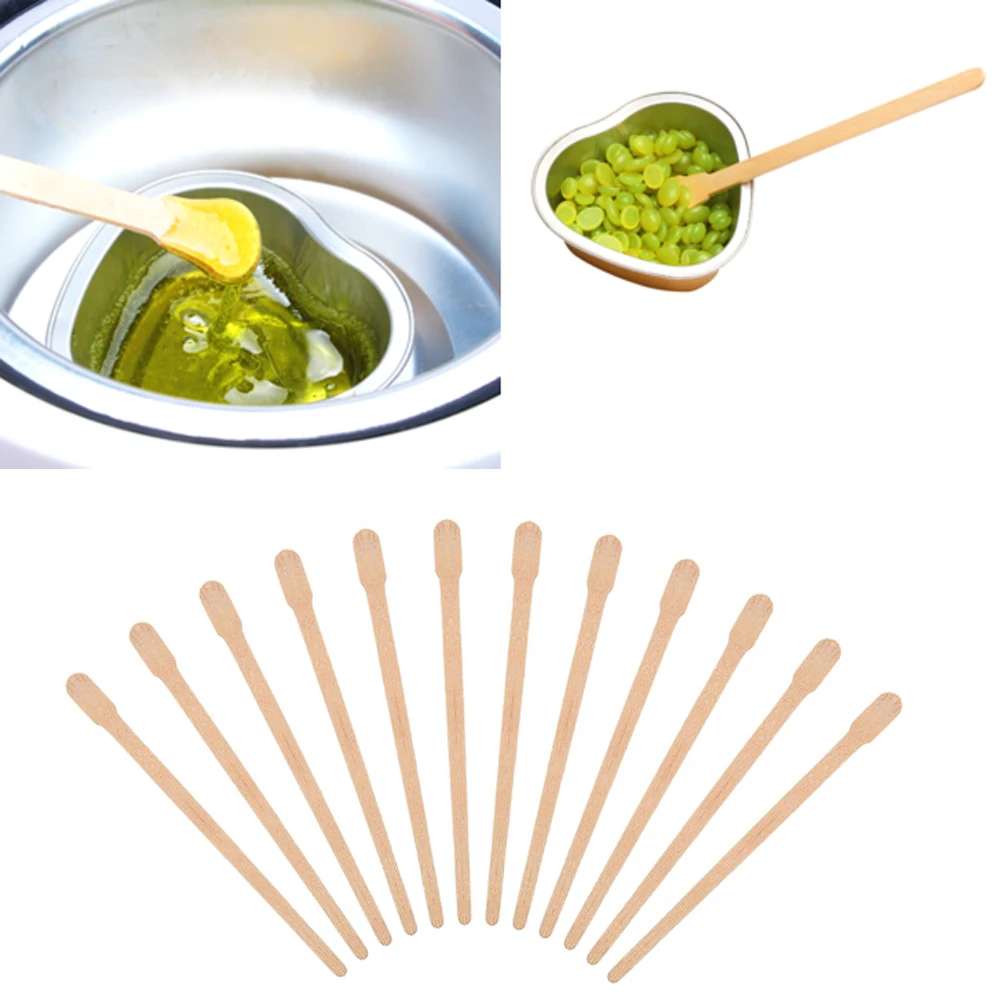 

100pcs Disposable Wax Applicator Sticks Spatulas Applicator Hair Eyebrows Remover Body Beauty Thin Flat Head Accessories