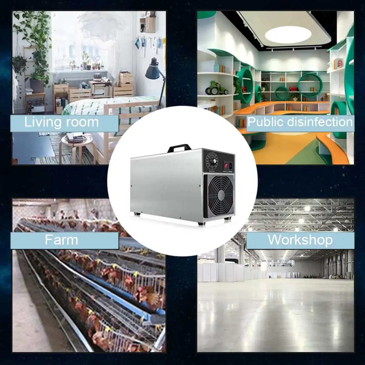 

30g Stainless Steel Air Ozone Generator Air Purifier Sterilizer Ozonator Portable Ozonizer Cleaner Sterilizer with Timing Switch