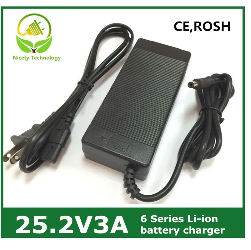 

25.2v3a 25.2V 3Alithium li-ion battery charger for 6 Series 21.6V 22.2V 24V lithium li-ion Li-polymer battery pack good quality