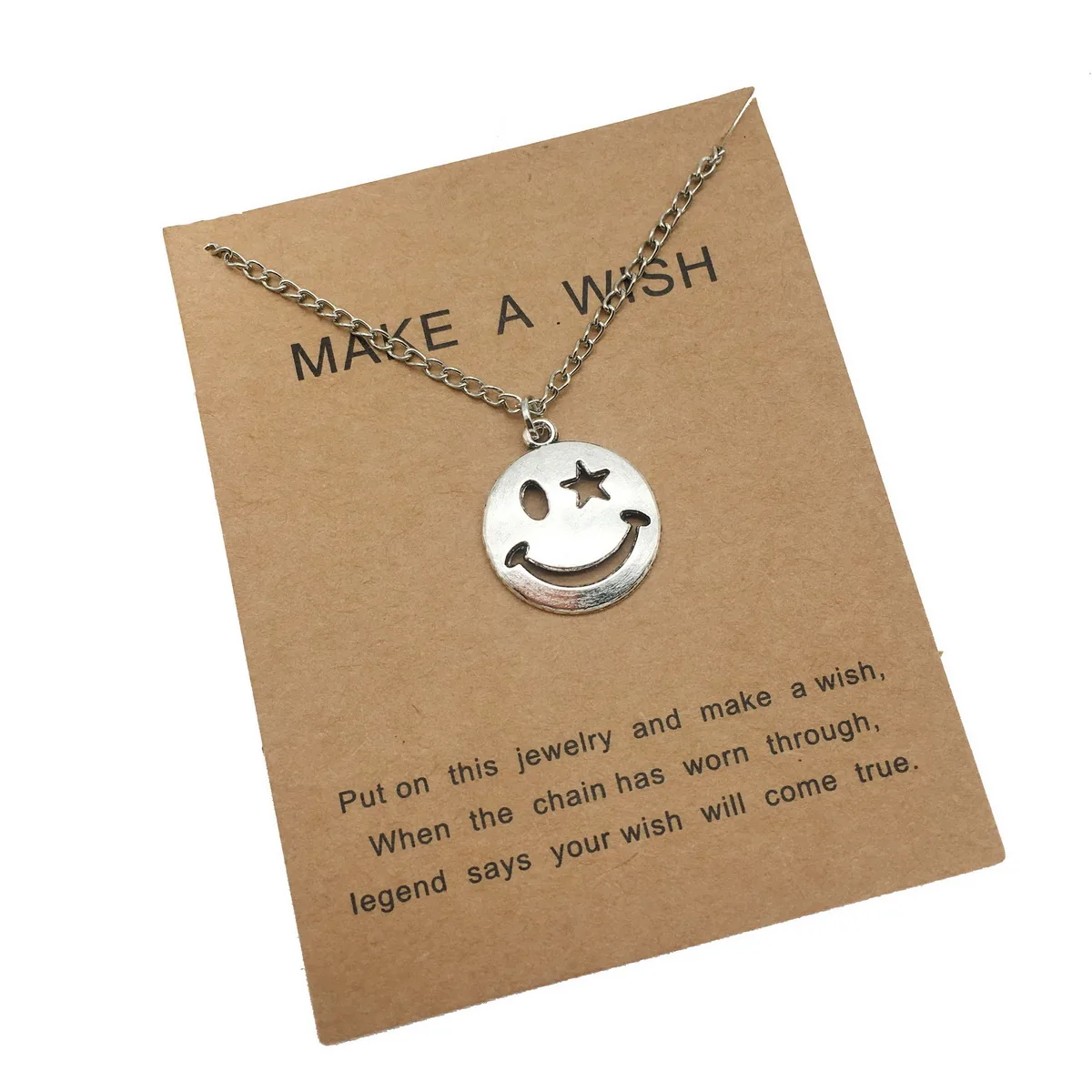 

Fashion Smile Face Pendant Necklace For Women Men 2021 Trendy Link Chain Women Jewelry Hot sale