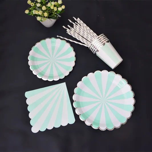 8 комплектов посуда из желтой золотой розовой черной мятной синей и серебряной