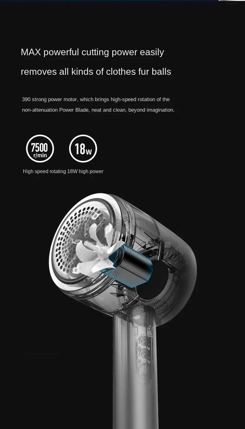 

zq Smart Sweater Shaving Trimmer Rechargeable Clothing Shaving, Scraping, Suction, Fur Ball Machine Home Playing Gadget