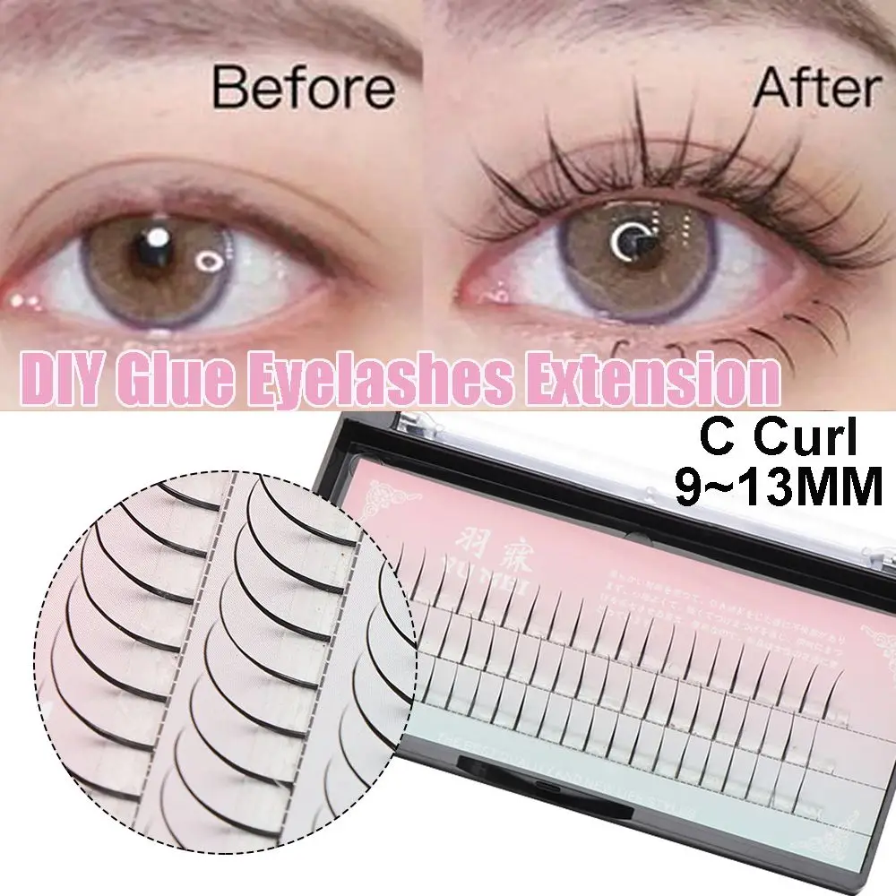 

60 Pcs/Box Professional Makeup Individual Lashes Cluster Vivid Interperse Natural Fuller DIY Eyelashes Extension C Curl 010