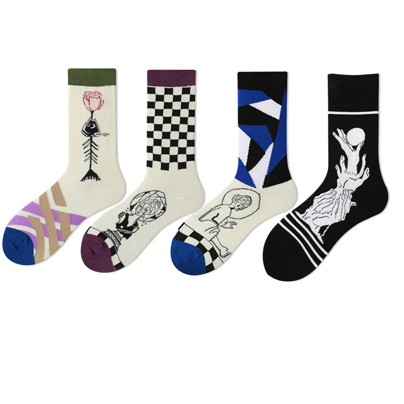 

mens fashion dressing socks with good design and cotton crew warm socks